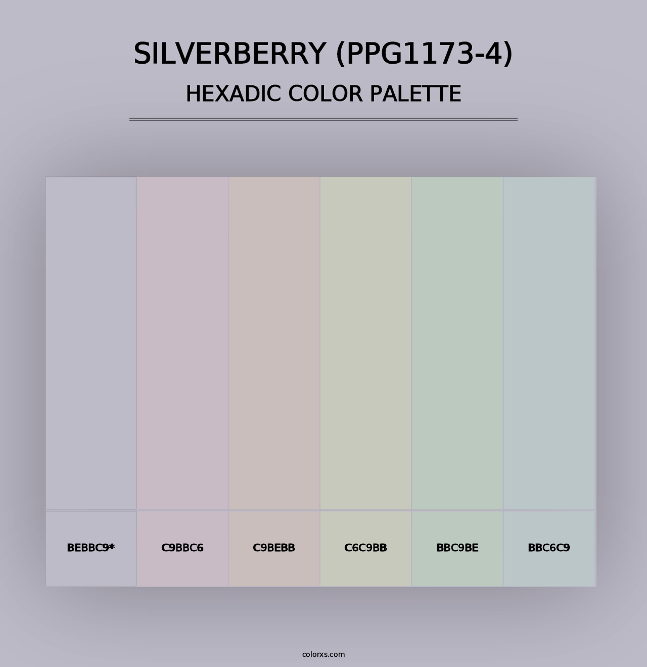 Silverberry (PPG1173-4) - Hexadic Color Palette