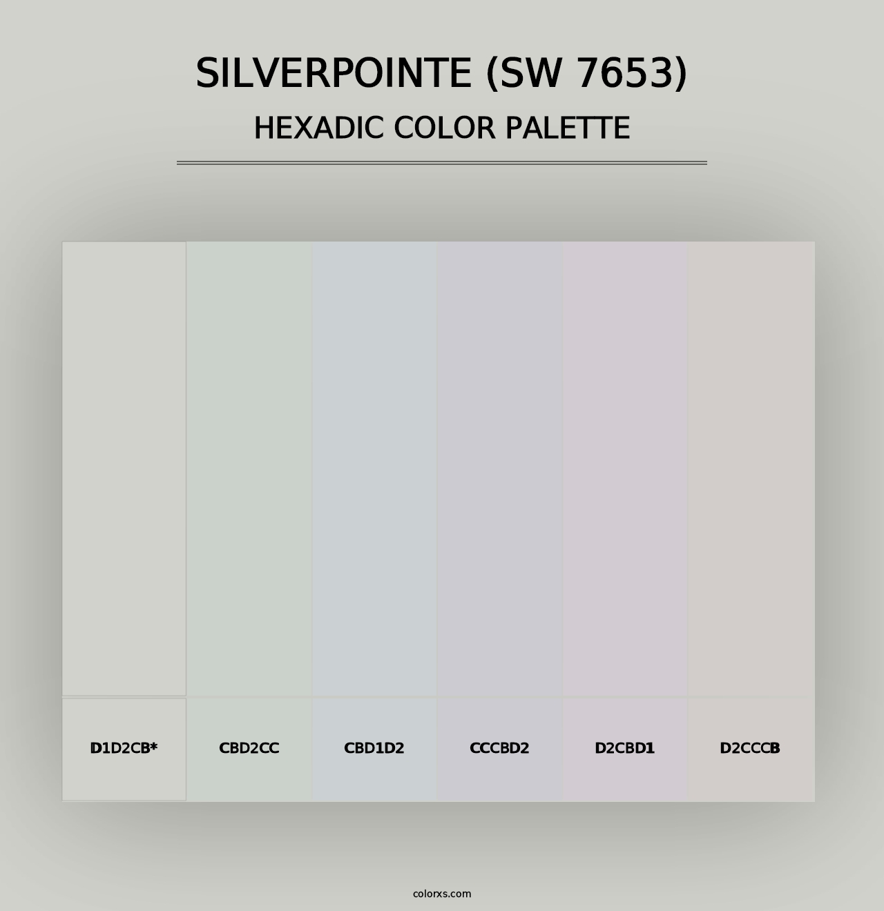 Silverpointe (SW 7653) - Hexadic Color Palette