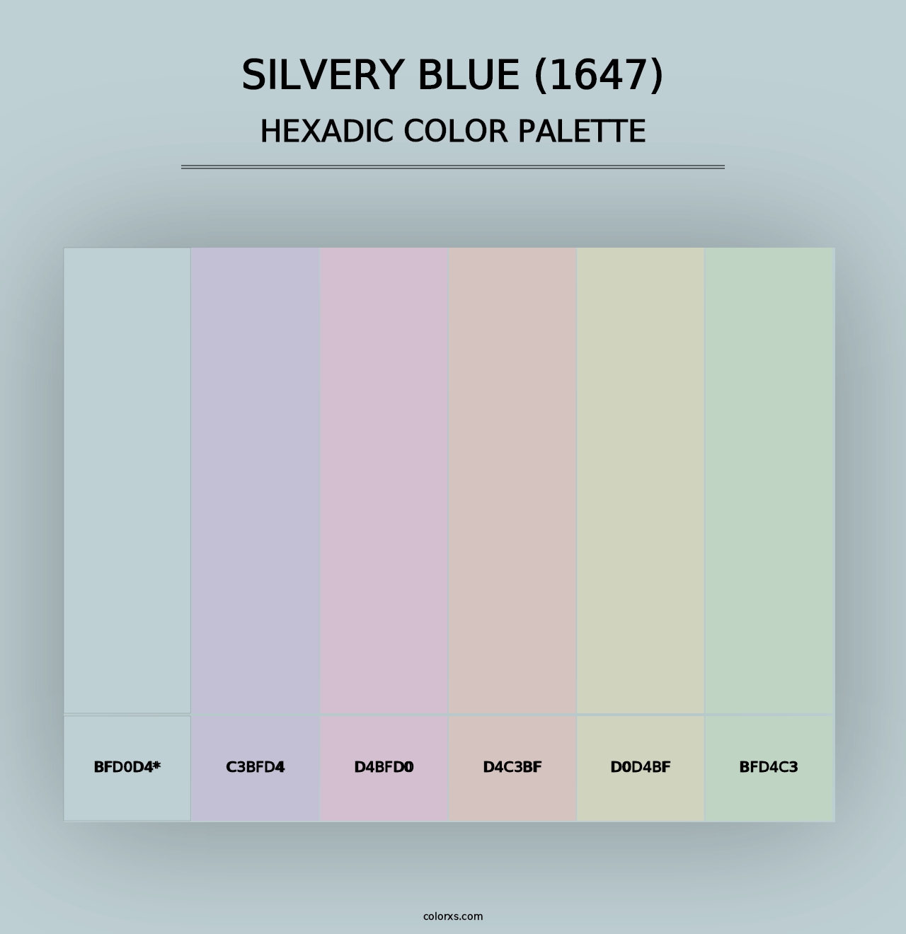 Silvery Blue (1647) - Hexadic Color Palette