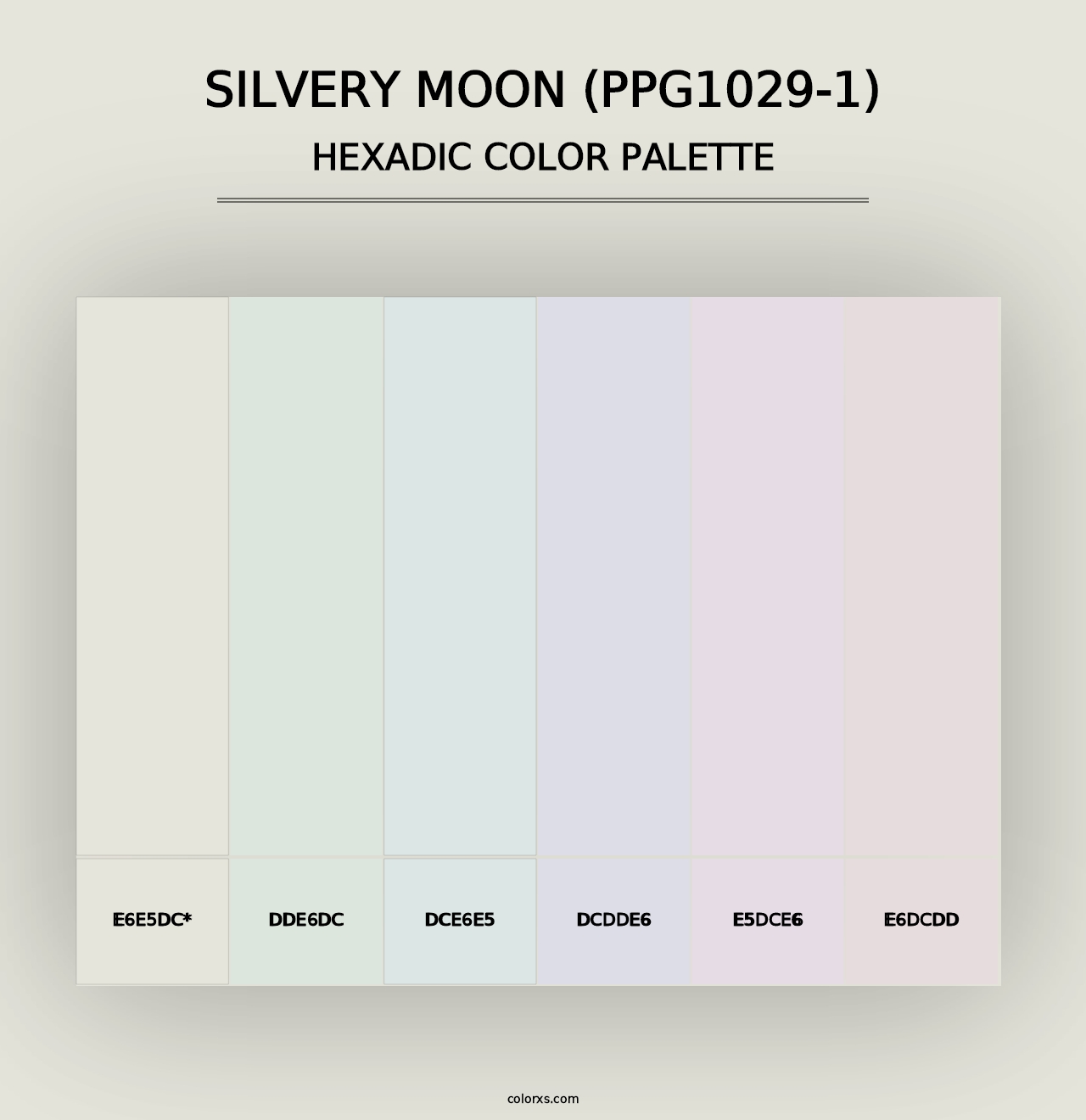 Silvery Moon (PPG1029-1) - Hexadic Color Palette