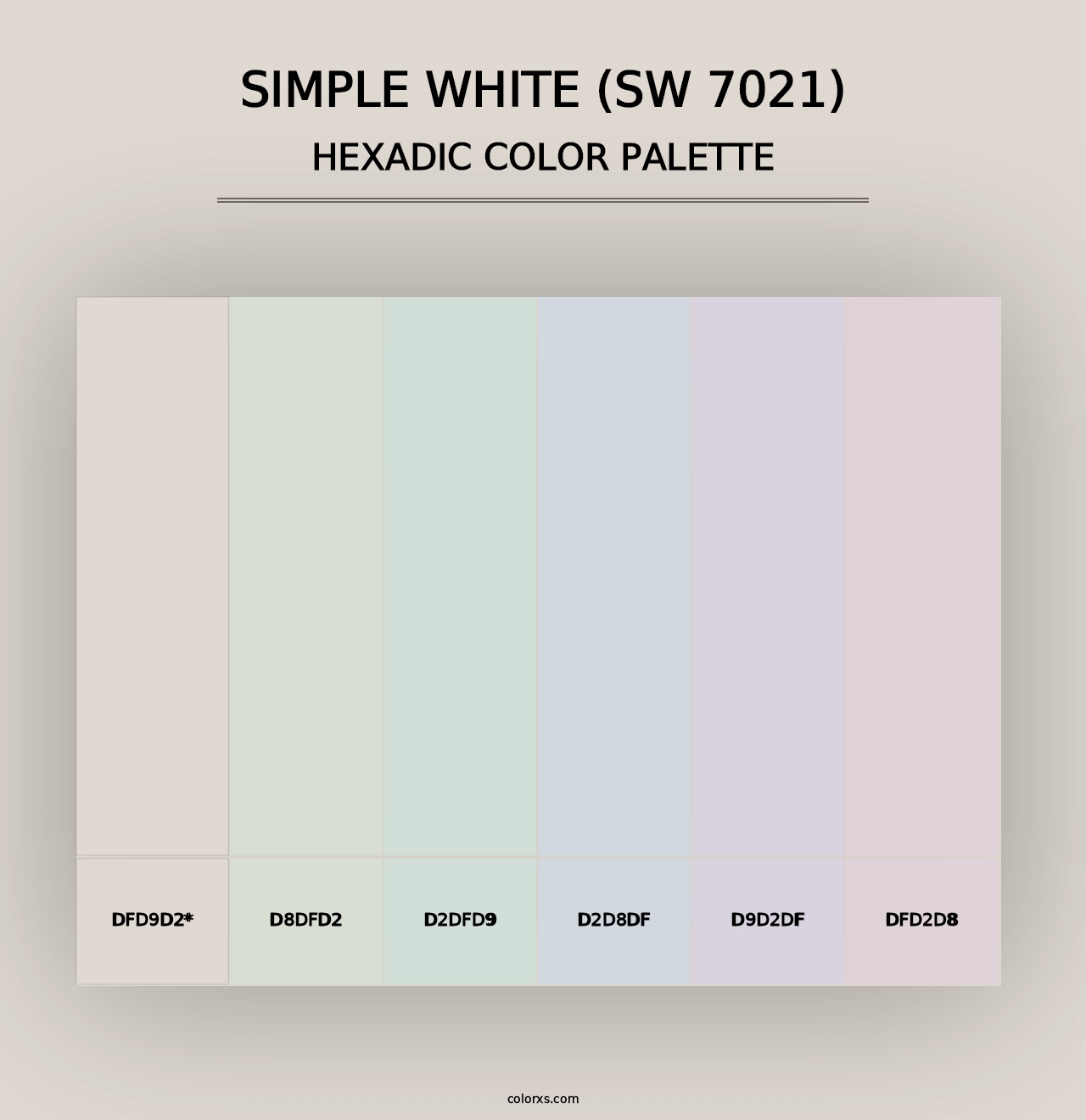 Simple White (SW 7021) - Hexadic Color Palette