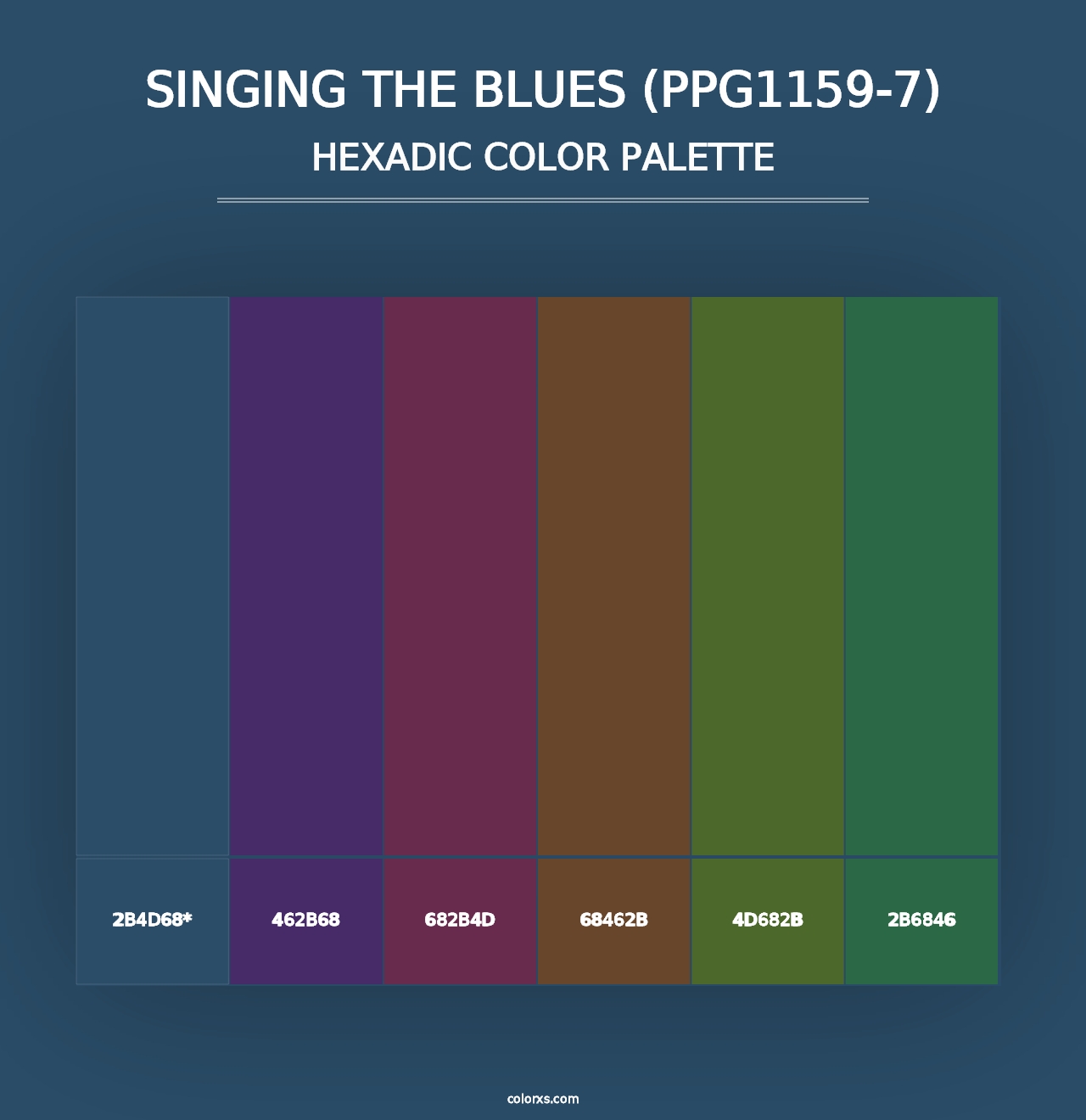 Singing The Blues (PPG1159-7) - Hexadic Color Palette