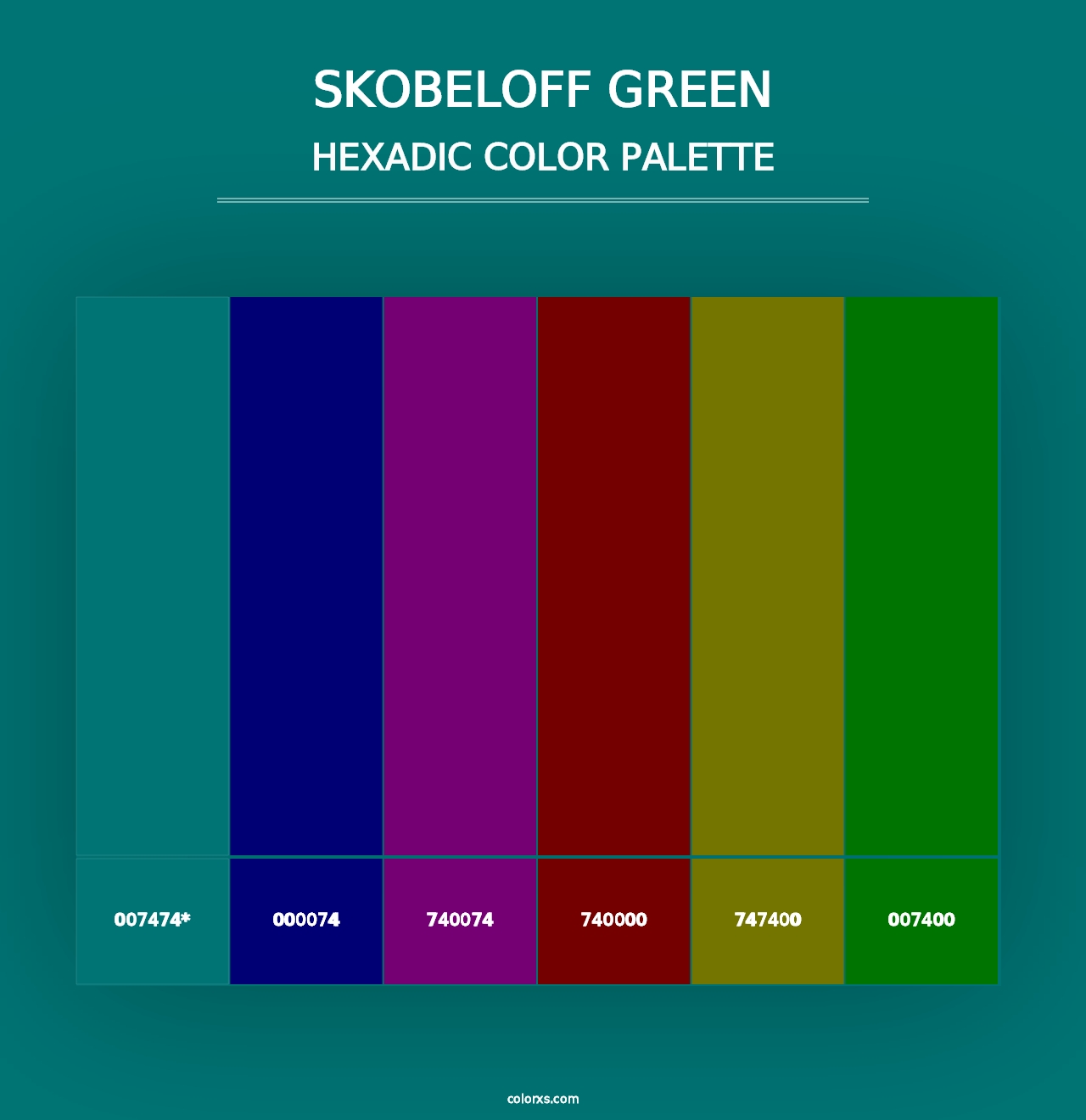 Skobeloff Green - Hexadic Color Palette