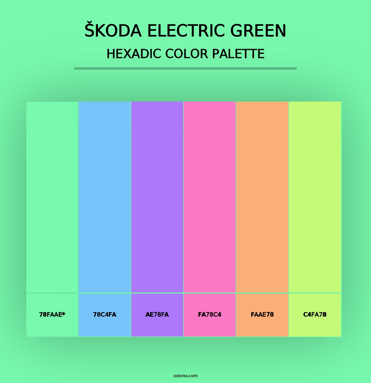 Škoda Electric Green - Hexadic Color Palette