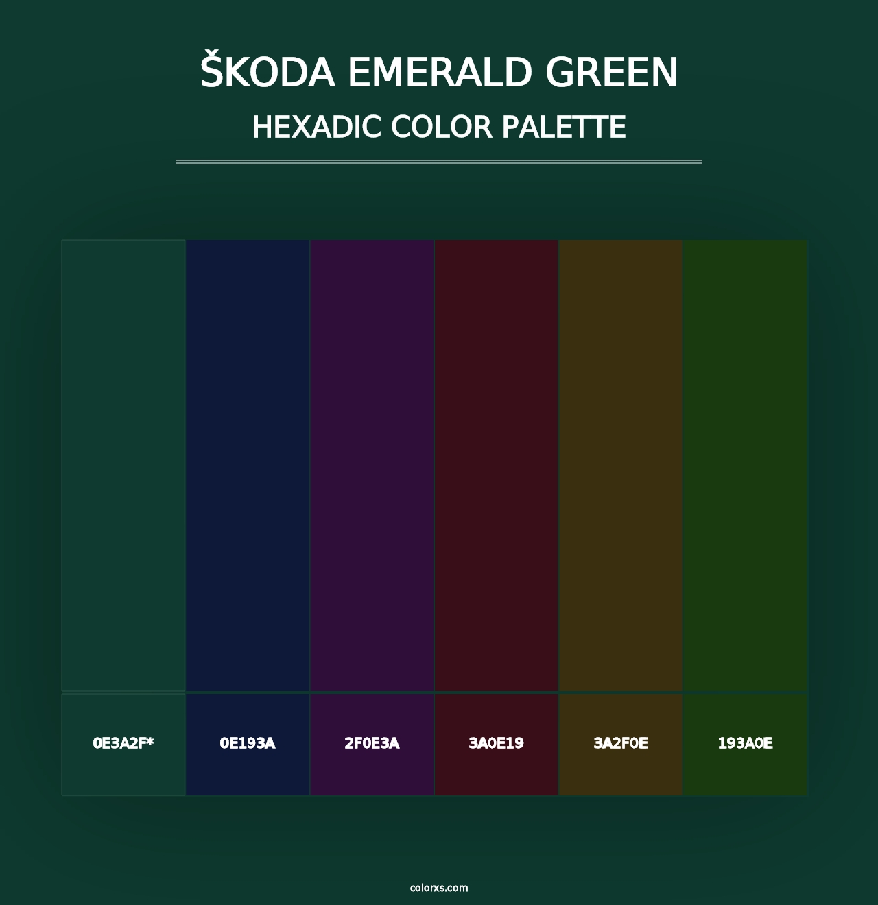 Škoda Emerald Green - Hexadic Color Palette