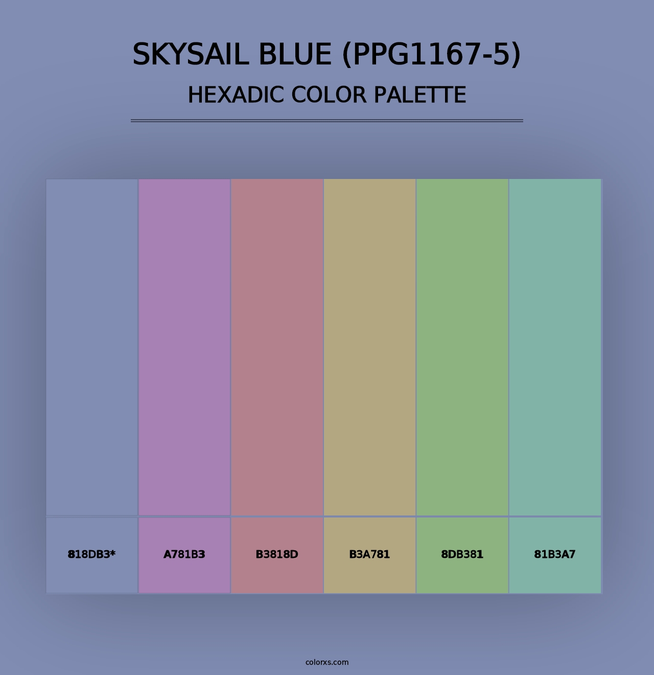 Skysail Blue (PPG1167-5) - Hexadic Color Palette