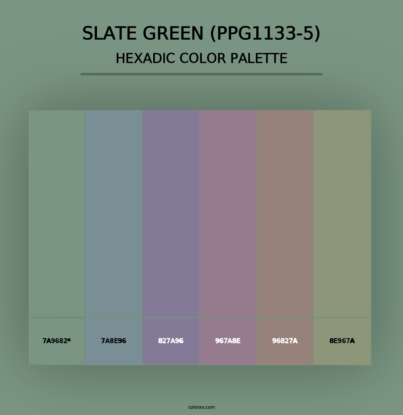 Slate Green (PPG1133-5) - Hexadic Color Palette