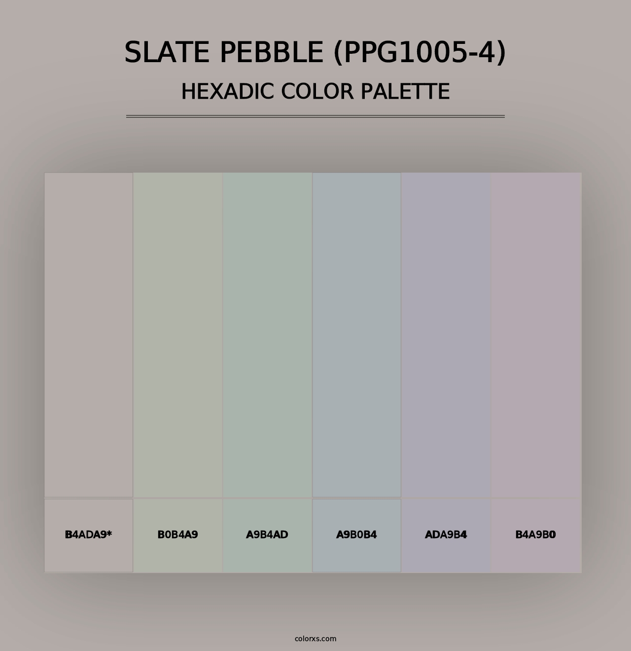 Slate Pebble (PPG1005-4) - Hexadic Color Palette