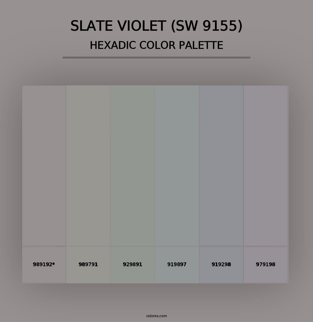 Slate Violet (SW 9155) - Hexadic Color Palette