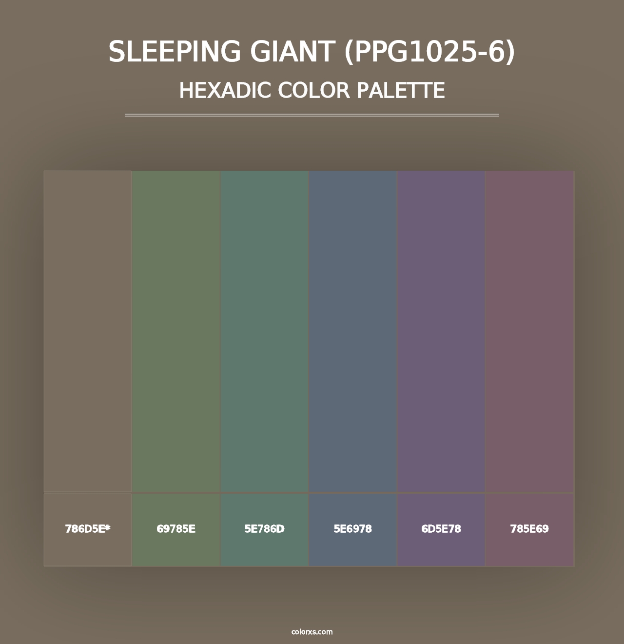 Sleeping Giant (PPG1025-6) - Hexadic Color Palette