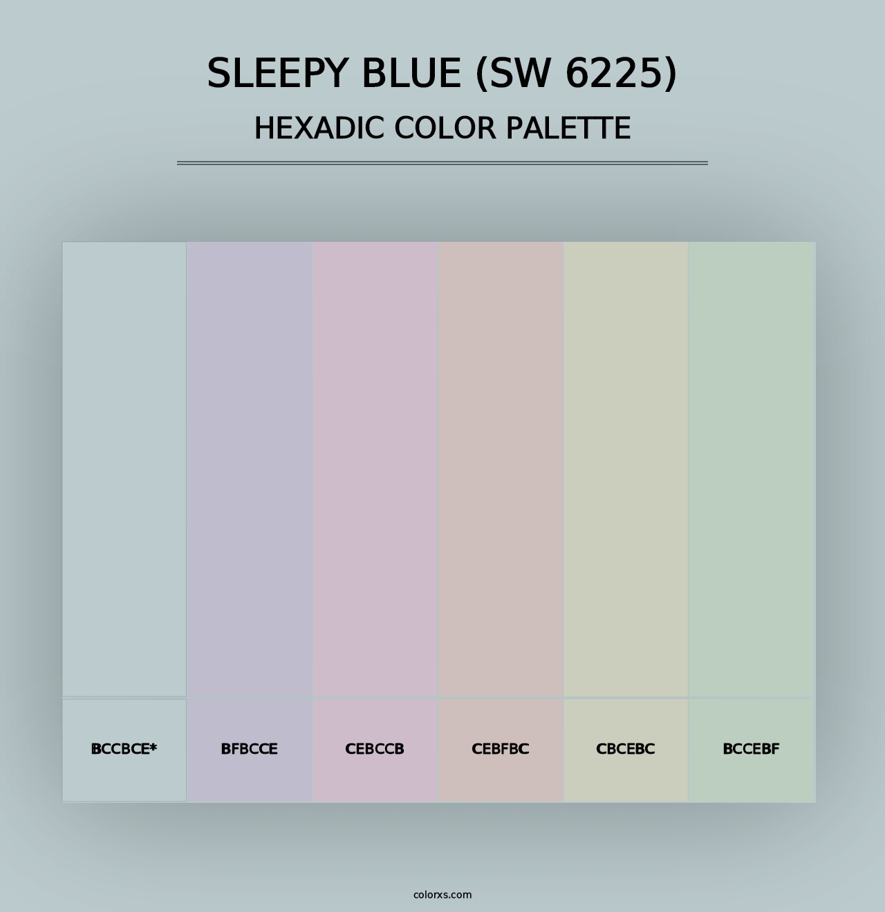 Sleepy Blue (SW 6225) - Hexadic Color Palette