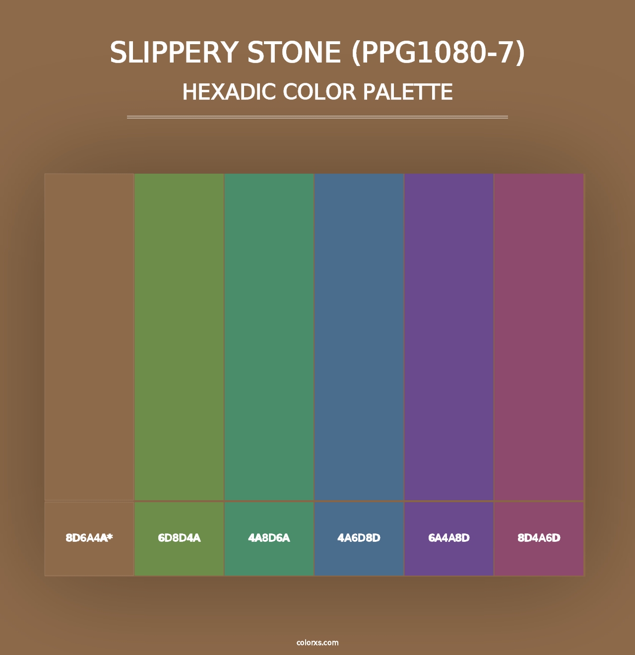 Slippery Stone (PPG1080-7) - Hexadic Color Palette