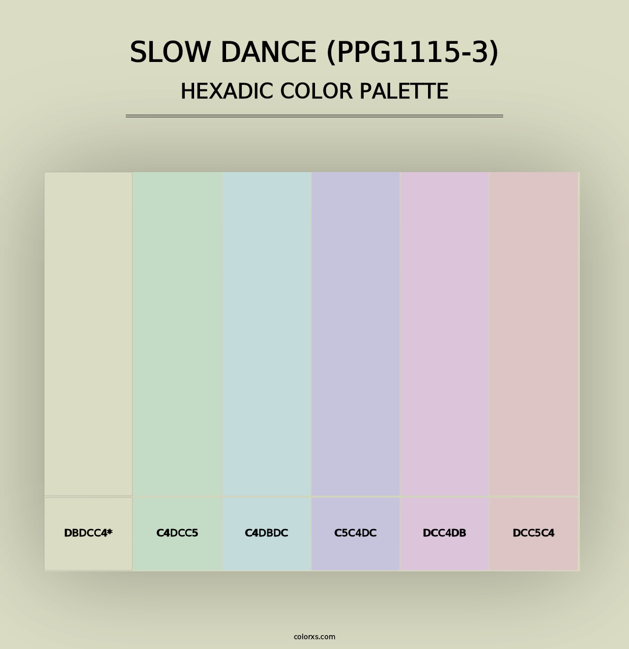 Slow Dance (PPG1115-3) - Hexadic Color Palette