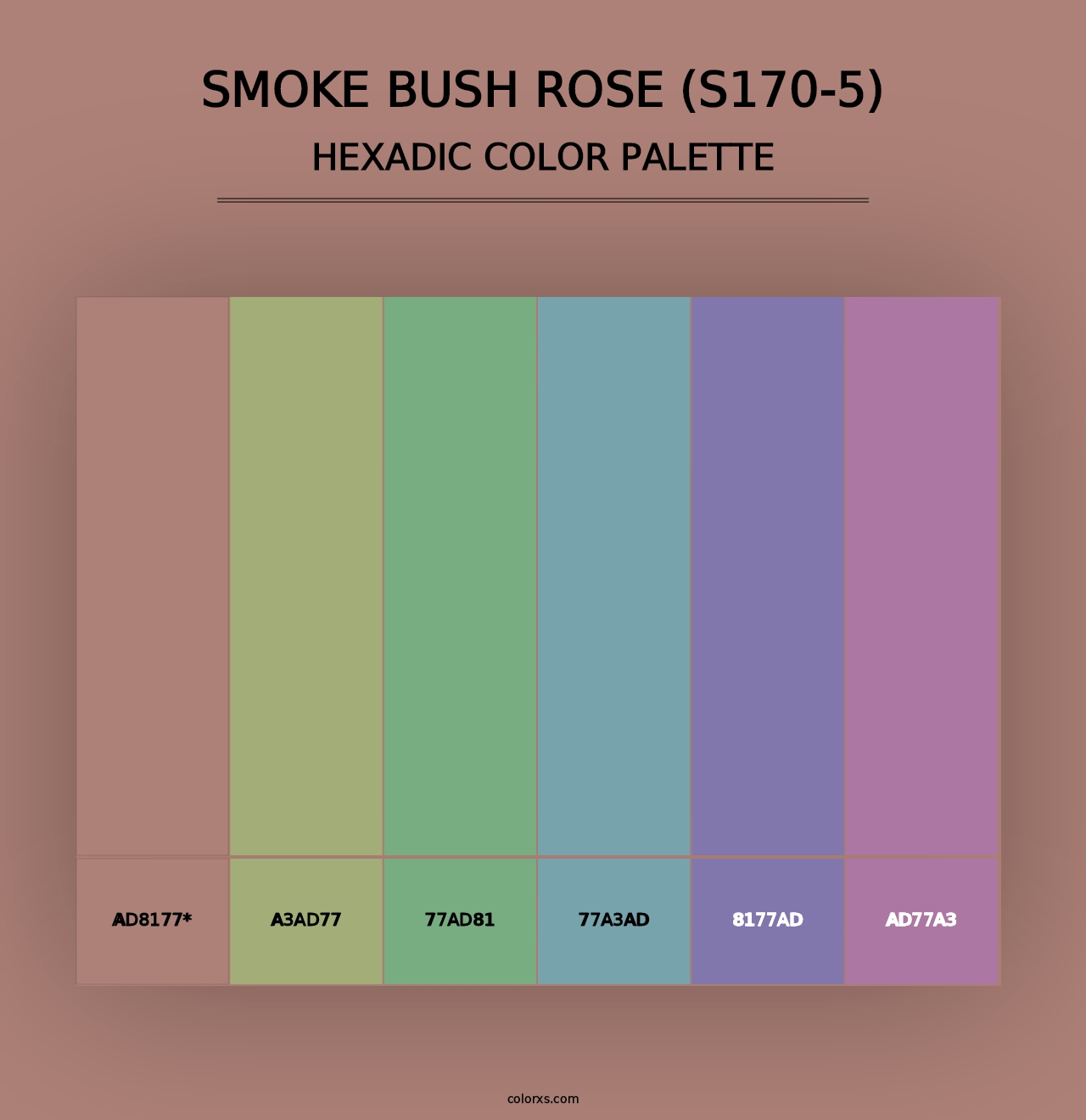 Smoke Bush Rose (S170-5) - Hexadic Color Palette