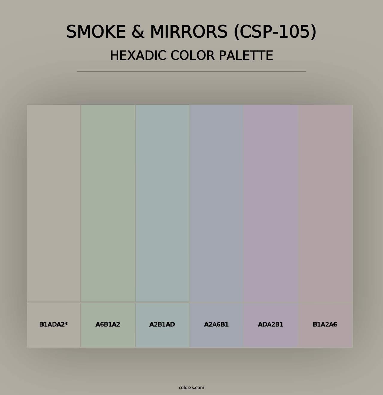 Smoke & Mirrors (CSP-105) - Hexadic Color Palette