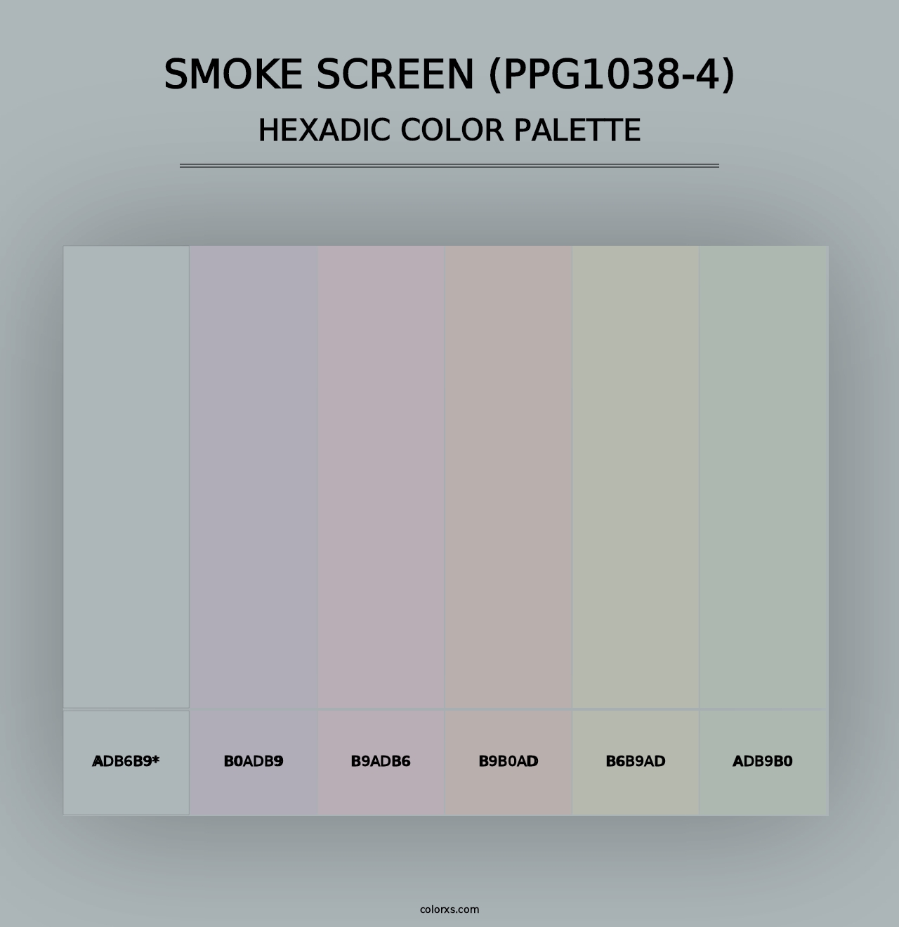 Smoke Screen (PPG1038-4) - Hexadic Color Palette