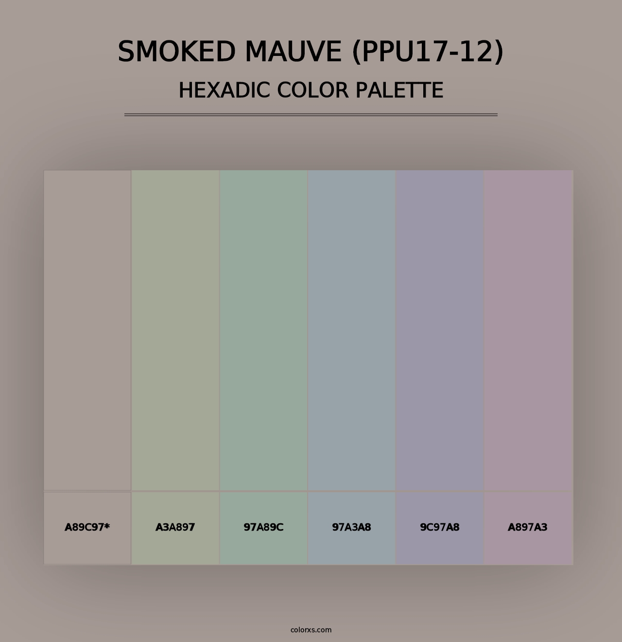 Smoked Mauve (PPU17-12) - Hexadic Color Palette