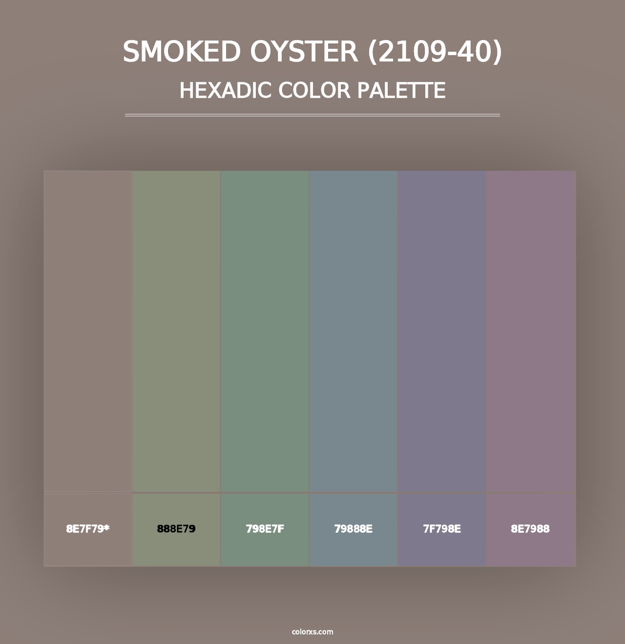 Smoked Oyster (2109-40) - Hexadic Color Palette