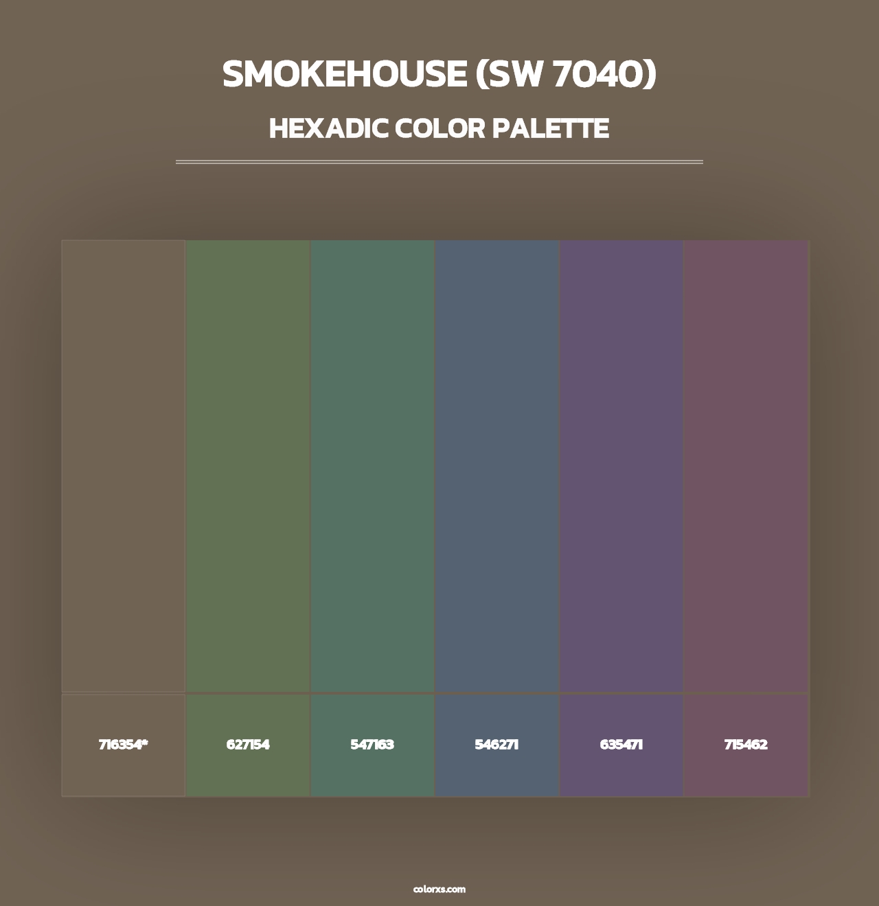 Smokehouse (SW 7040) - Hexadic Color Palette