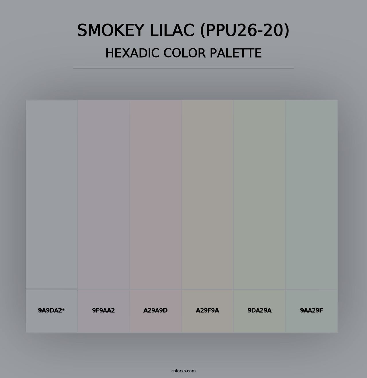 Smokey Lilac (PPU26-20) - Hexadic Color Palette