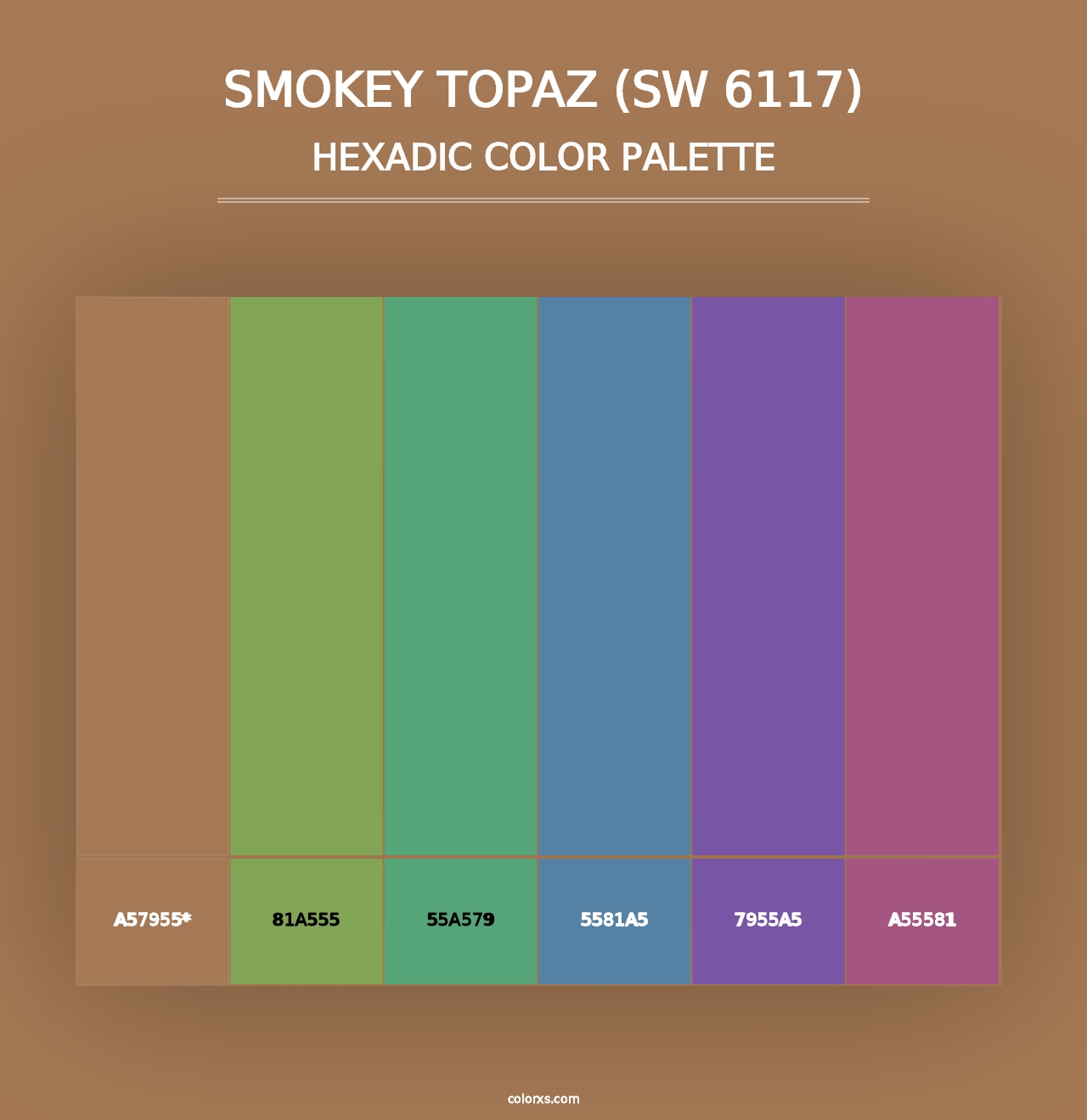 Smokey Topaz (SW 6117) - Hexadic Color Palette