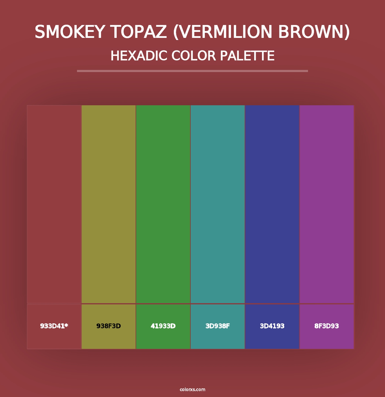 Smokey Topaz (Vermilion Brown) - Hexadic Color Palette