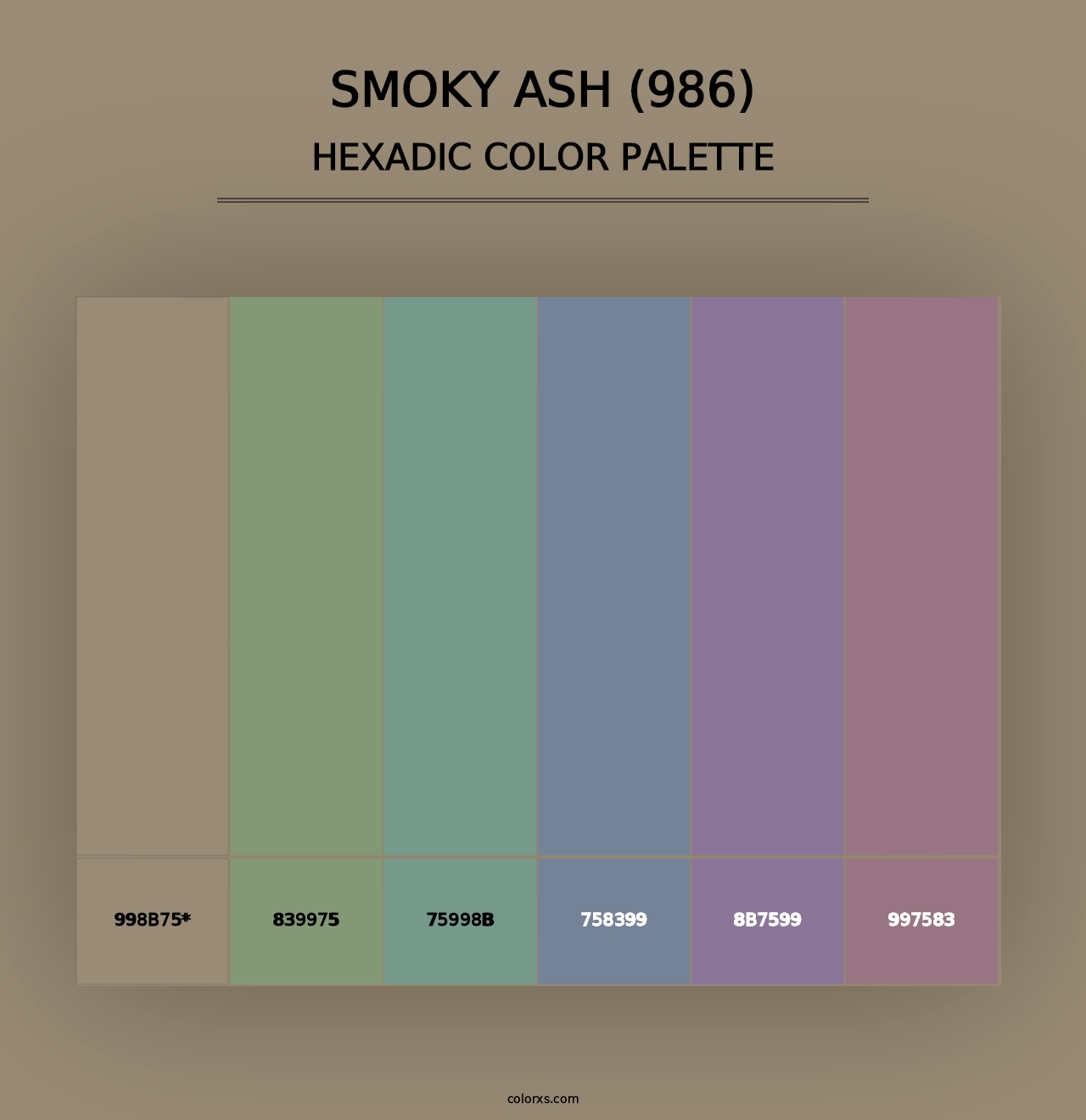 Smoky Ash (986) - Hexadic Color Palette