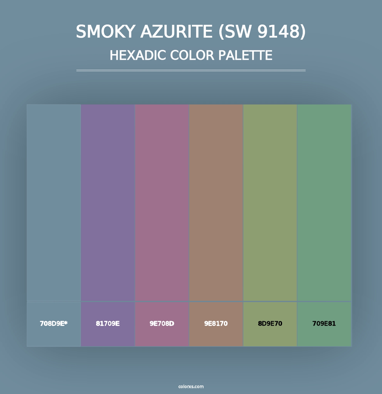 Smoky Azurite (SW 9148) - Hexadic Color Palette