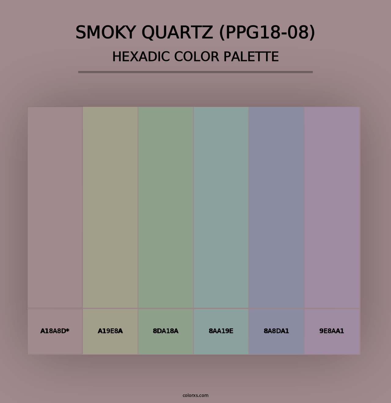 Smoky Quartz (PPG18-08) - Hexadic Color Palette