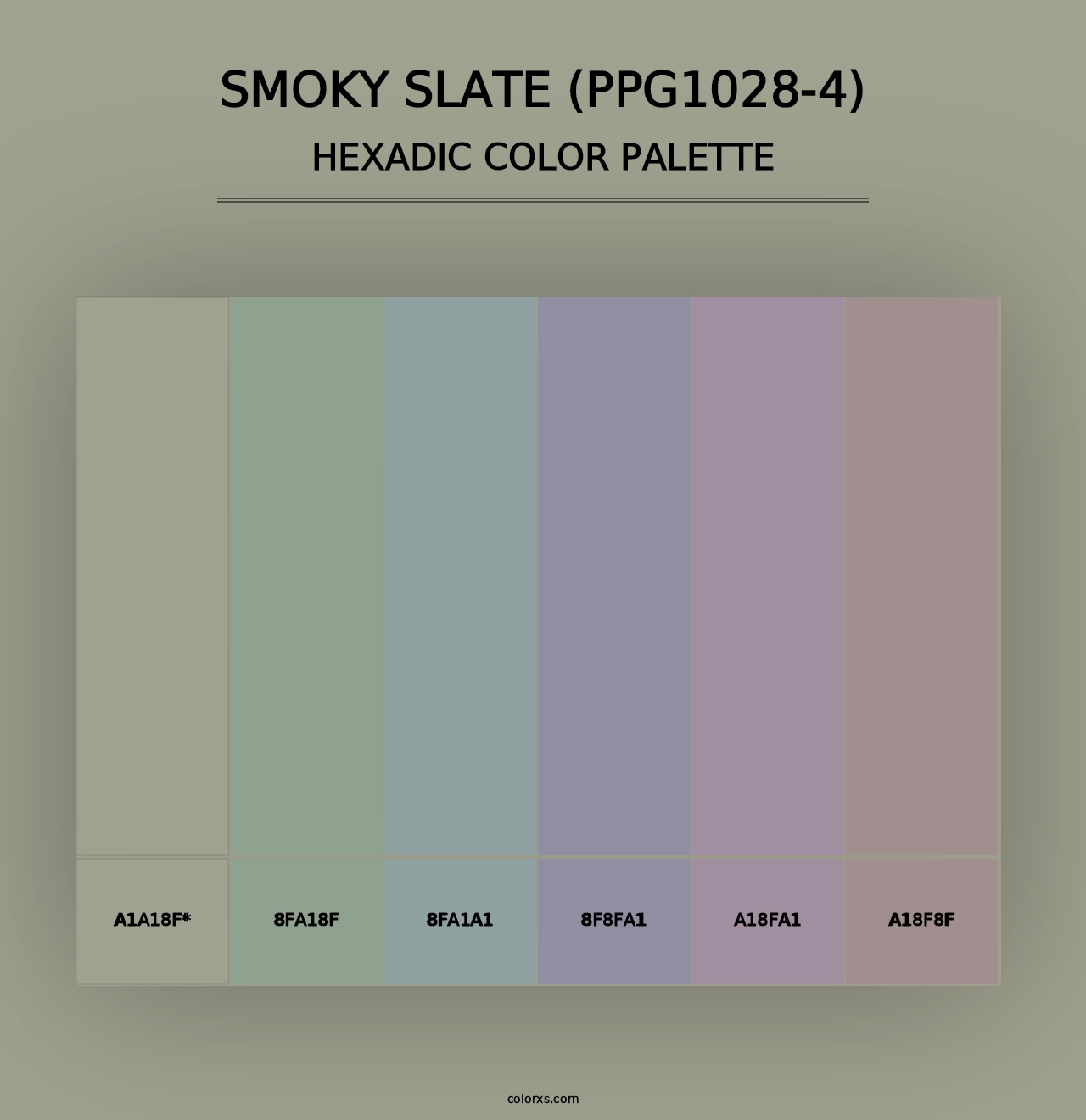 Smoky Slate (PPG1028-4) - Hexadic Color Palette