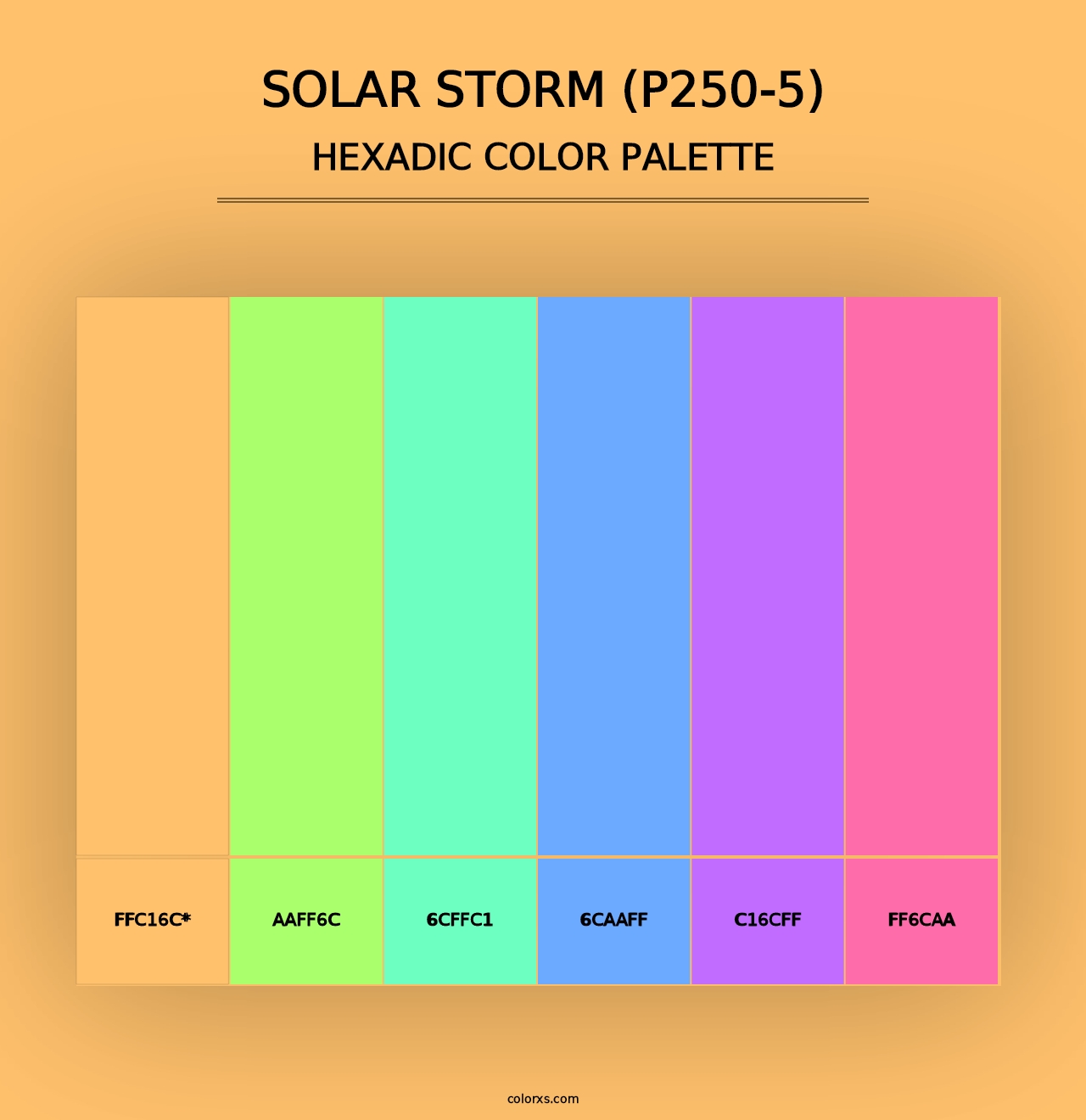 Solar Storm (P250-5) - Hexadic Color Palette