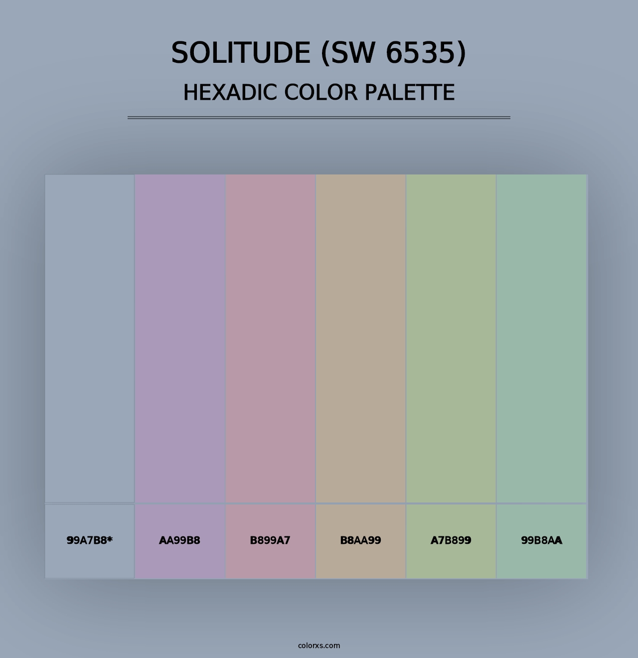 Solitude (SW 6535) - Hexadic Color Palette