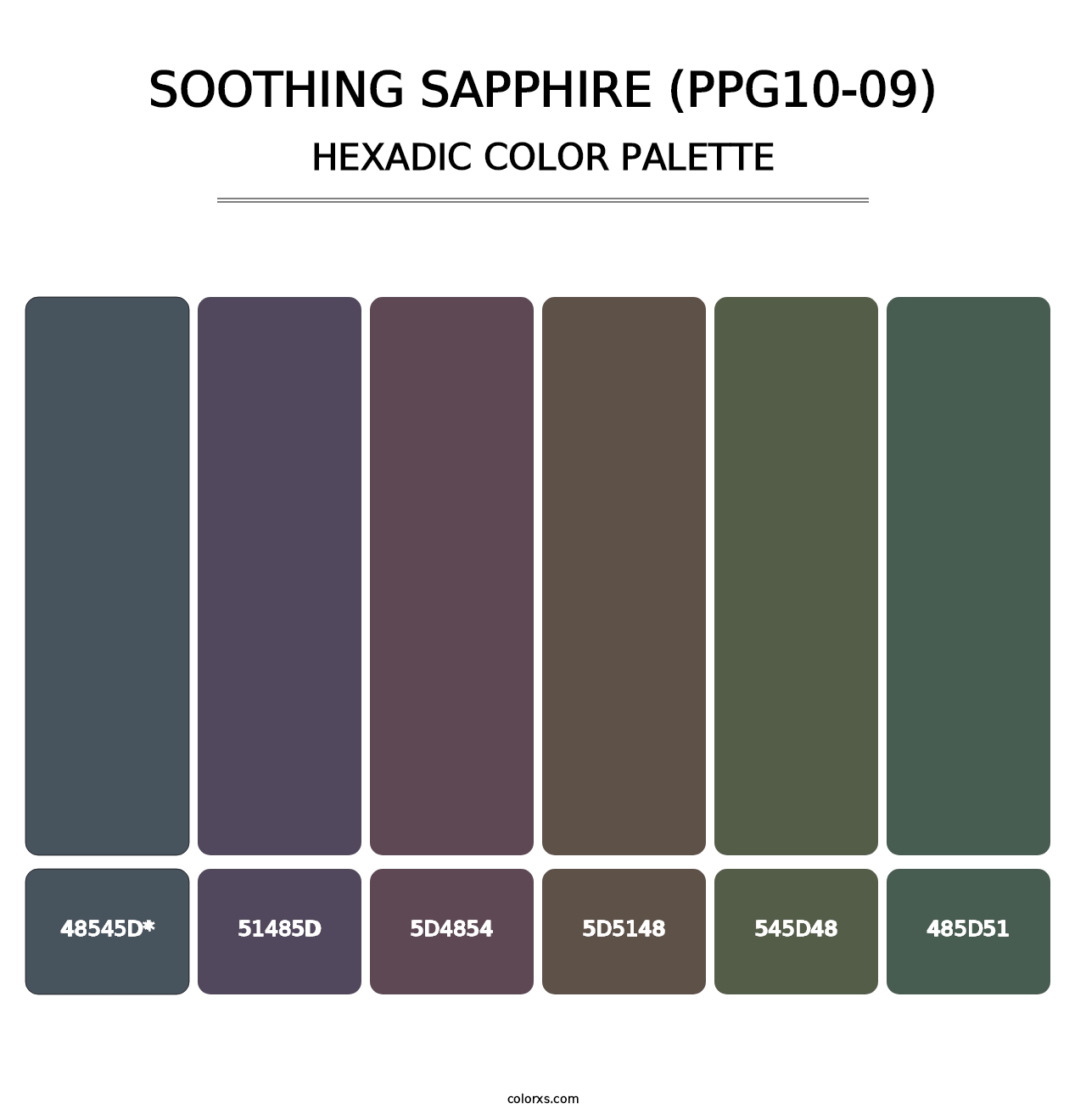 Soothing Sapphire (PPG10-09) - Hexadic Color Palette