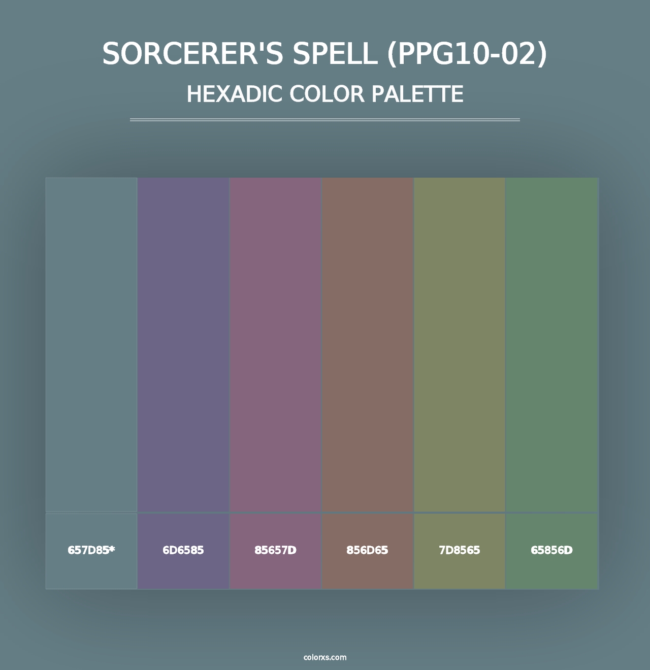 Sorcerer's Spell (PPG10-02) - Hexadic Color Palette