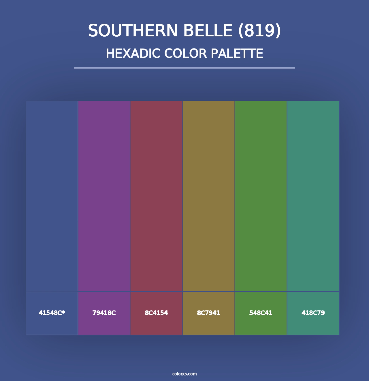 Southern Belle (819) - Hexadic Color Palette