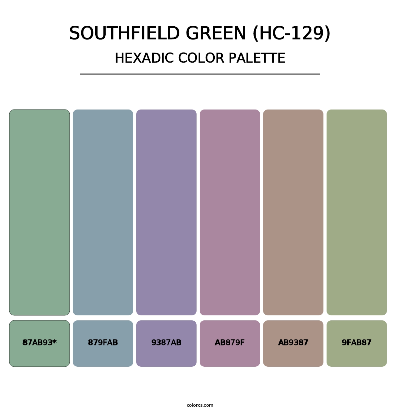 Southfield Green (HC-129) - Hexadic Color Palette