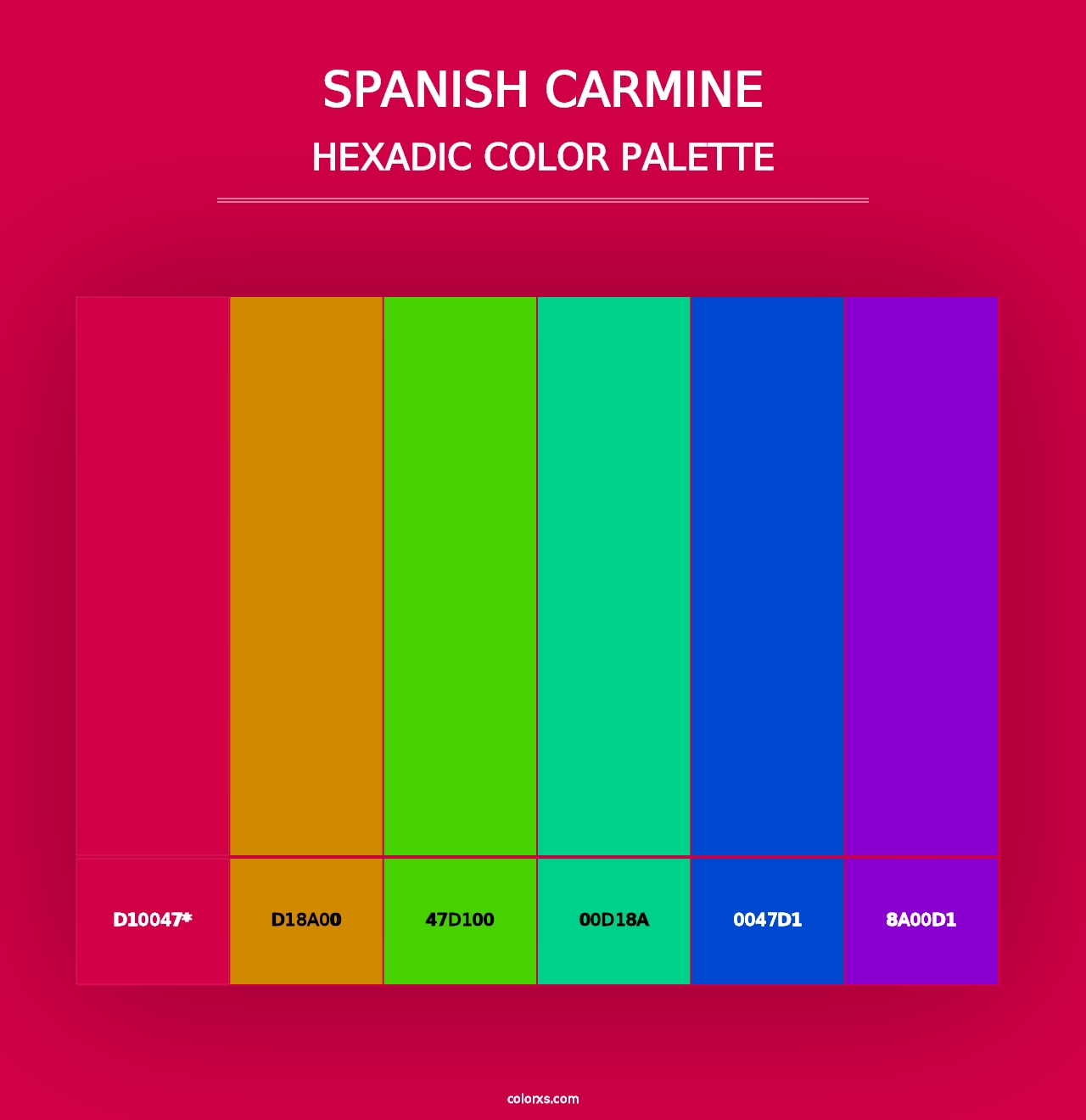 Spanish Carmine - Hexadic Color Palette