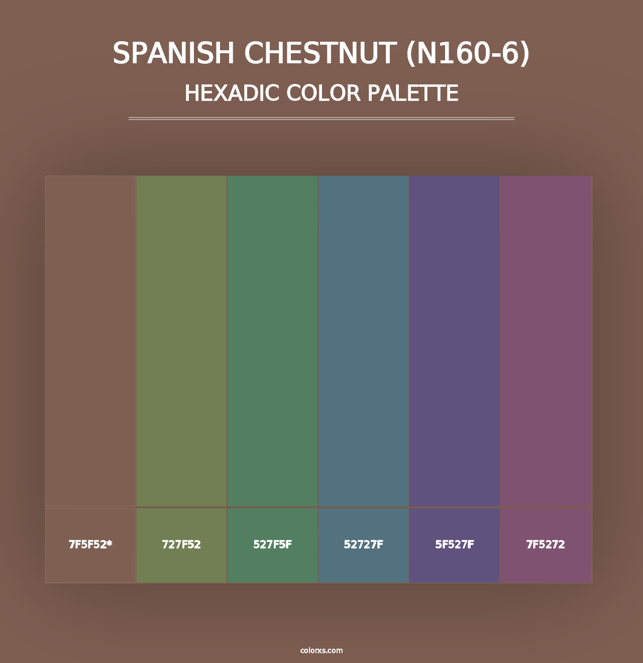 Spanish Chestnut (N160-6) - Hexadic Color Palette