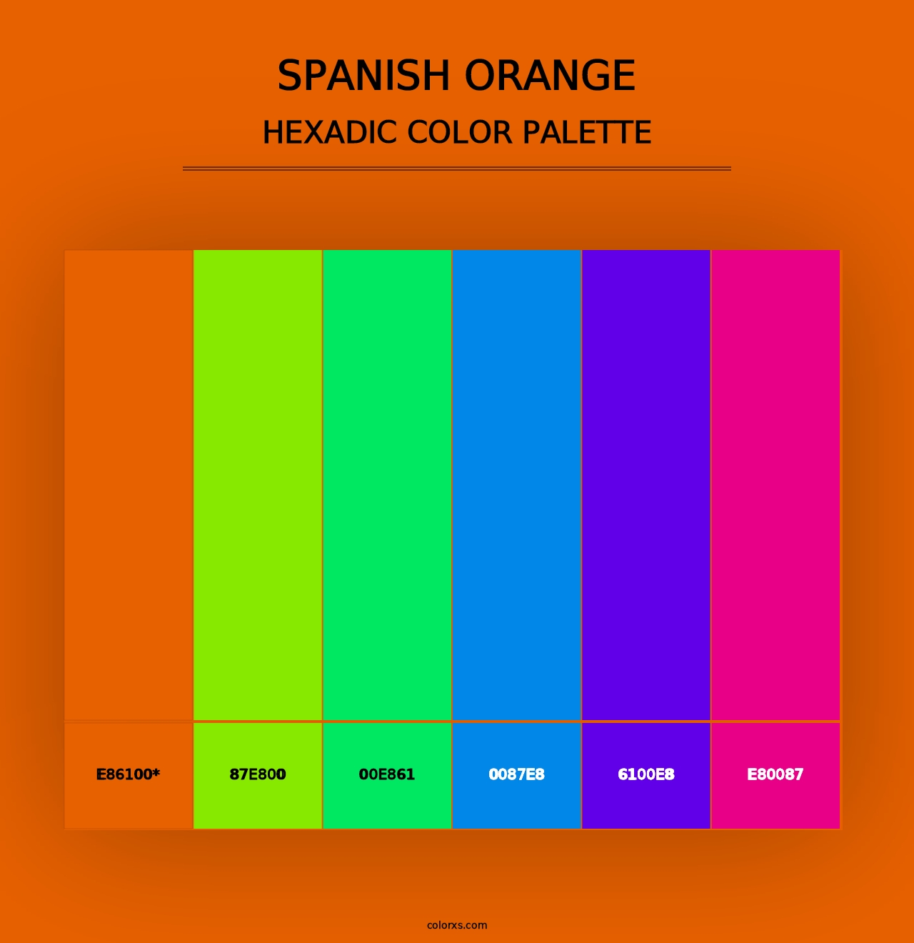 Spanish Orange - Hexadic Color Palette