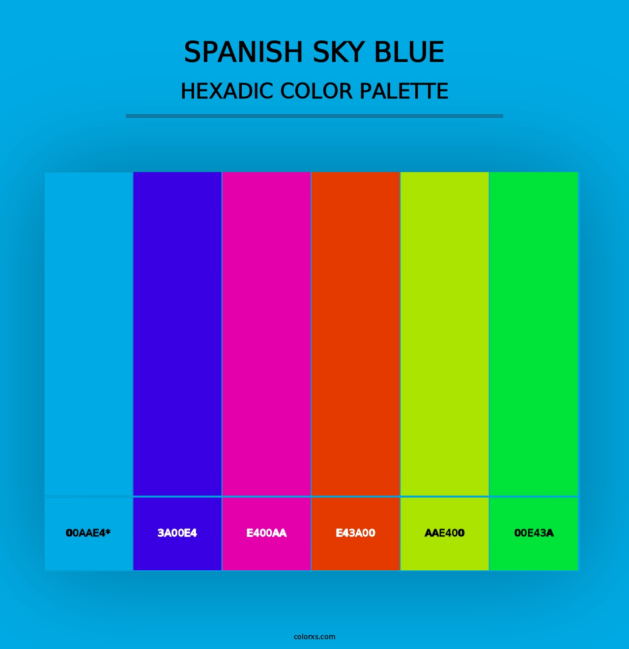 Spanish Sky Blue - Hexadic Color Palette