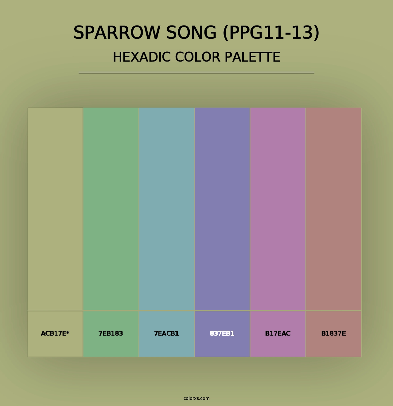 Sparrow Song (PPG11-13) - Hexadic Color Palette