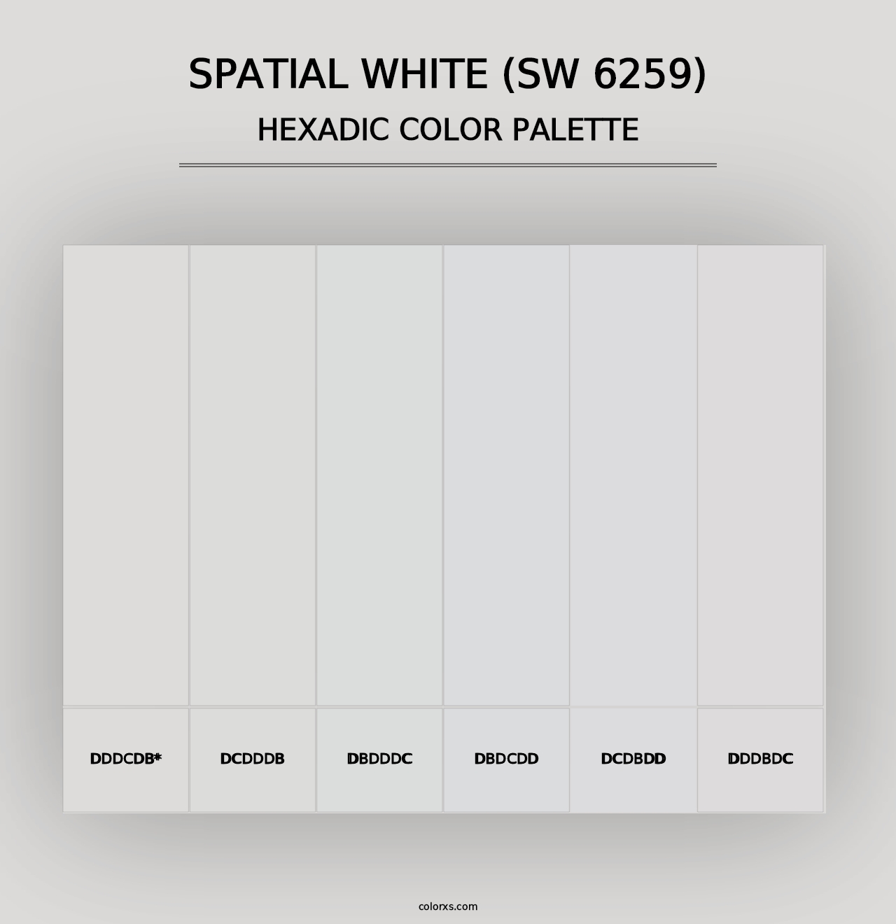 Spatial White (SW 6259) - Hexadic Color Palette