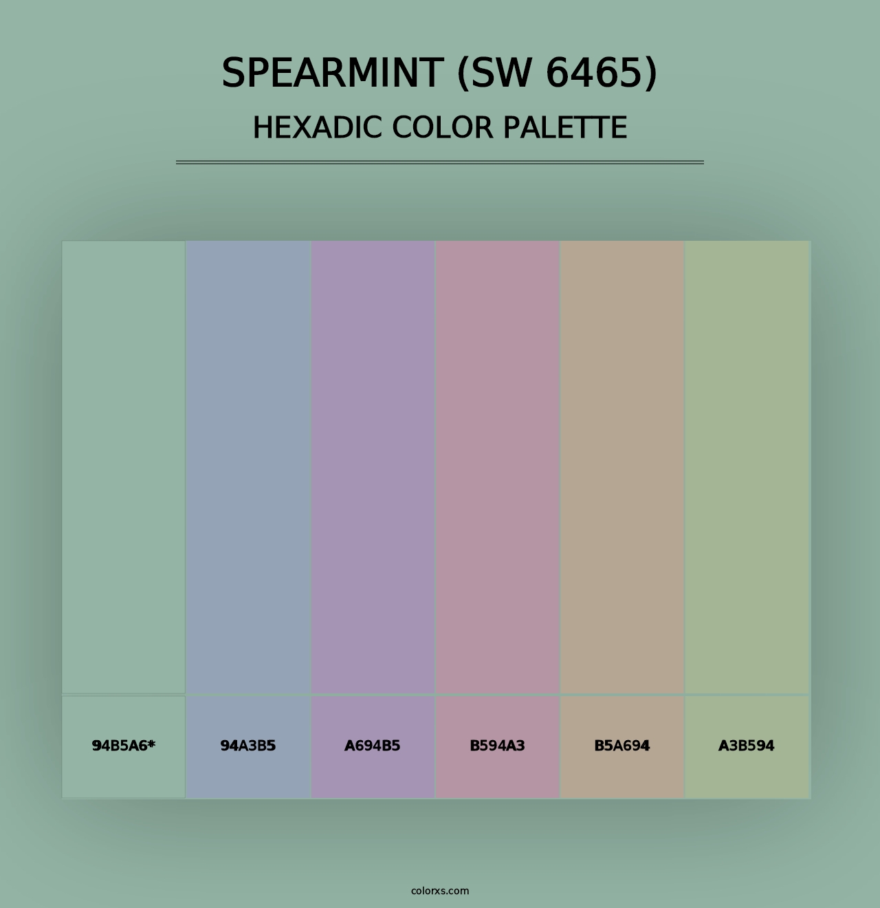 Spearmint (SW 6465) - Hexadic Color Palette