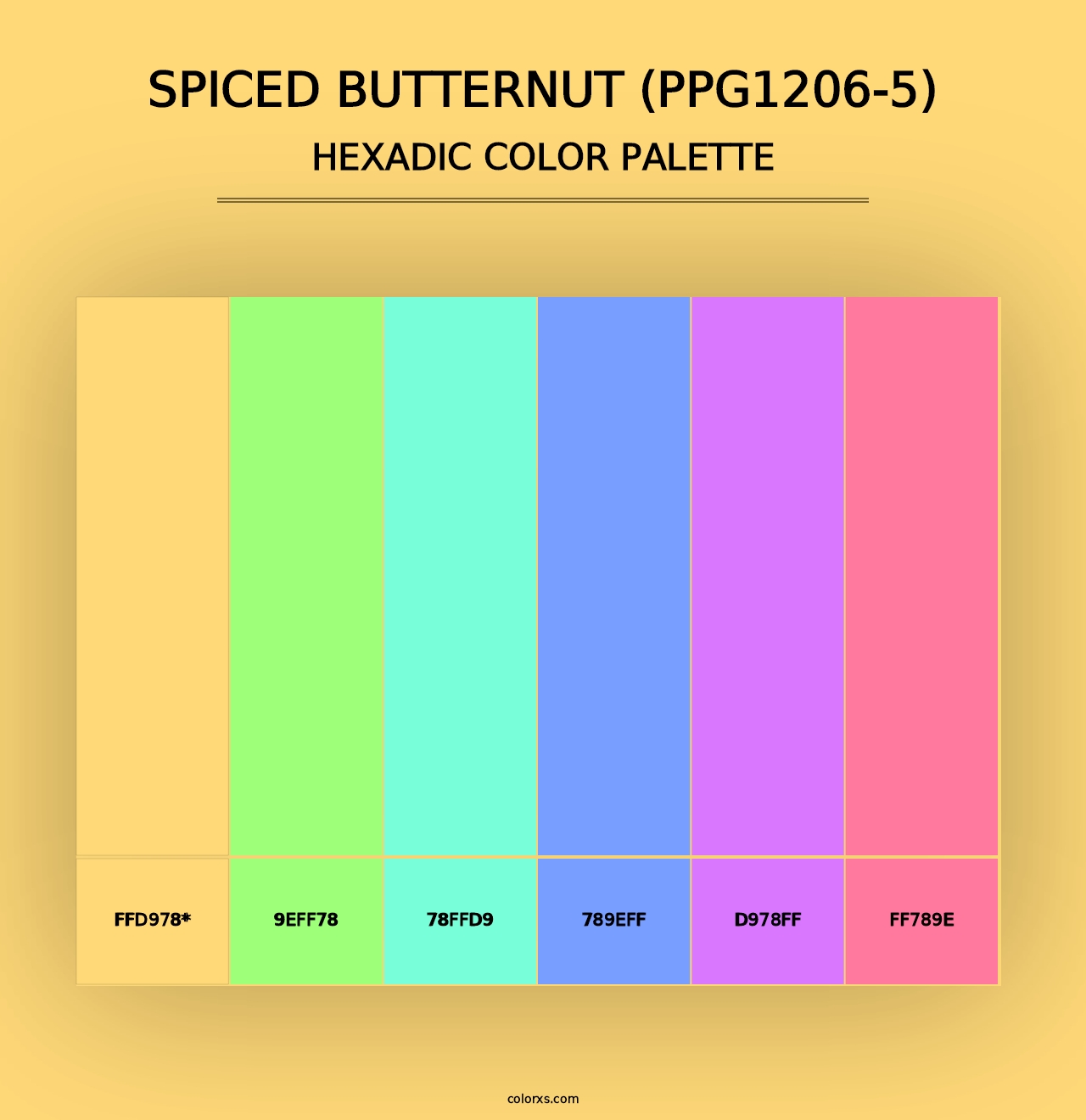 Spiced Butternut (PPG1206-5) - Hexadic Color Palette