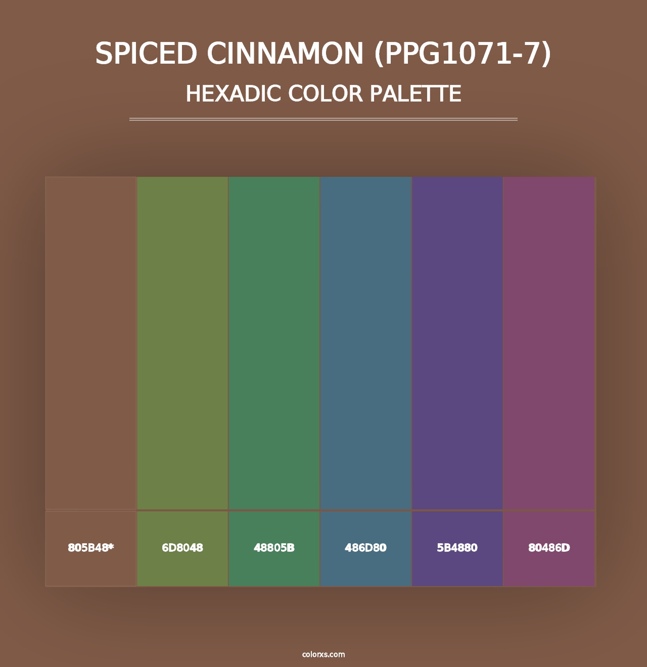 Spiced Cinnamon (PPG1071-7) - Hexadic Color Palette