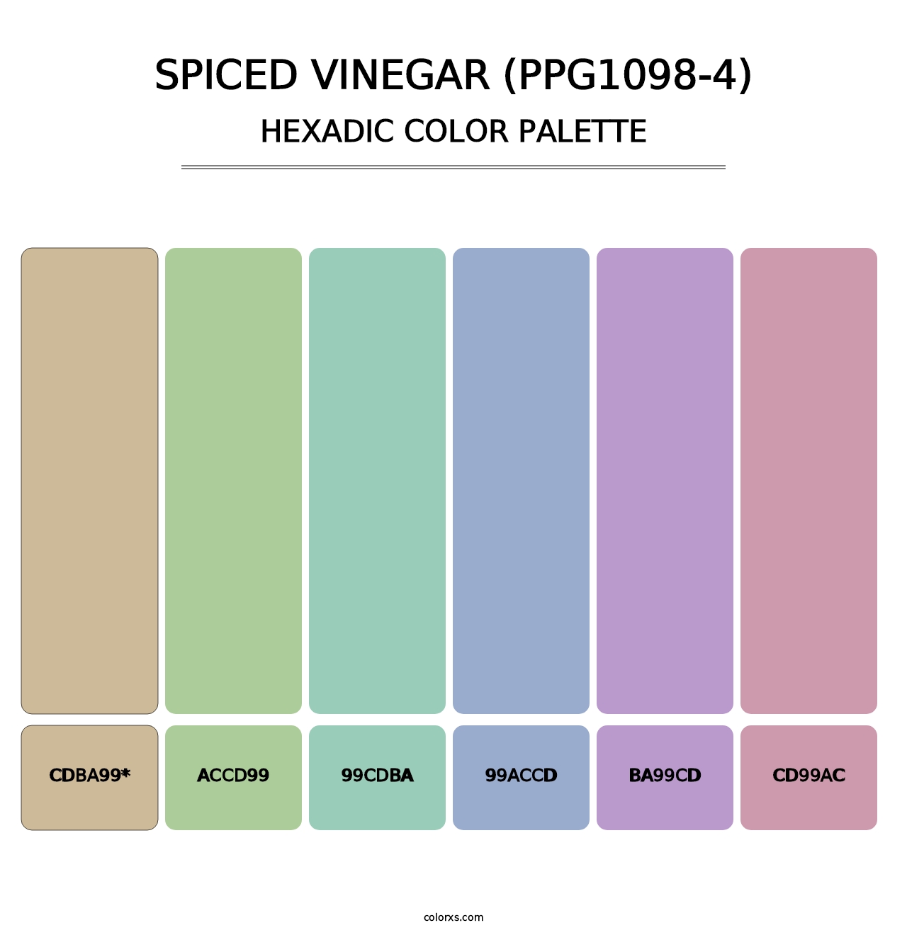 Spiced Vinegar (PPG1098-4) - Hexadic Color Palette