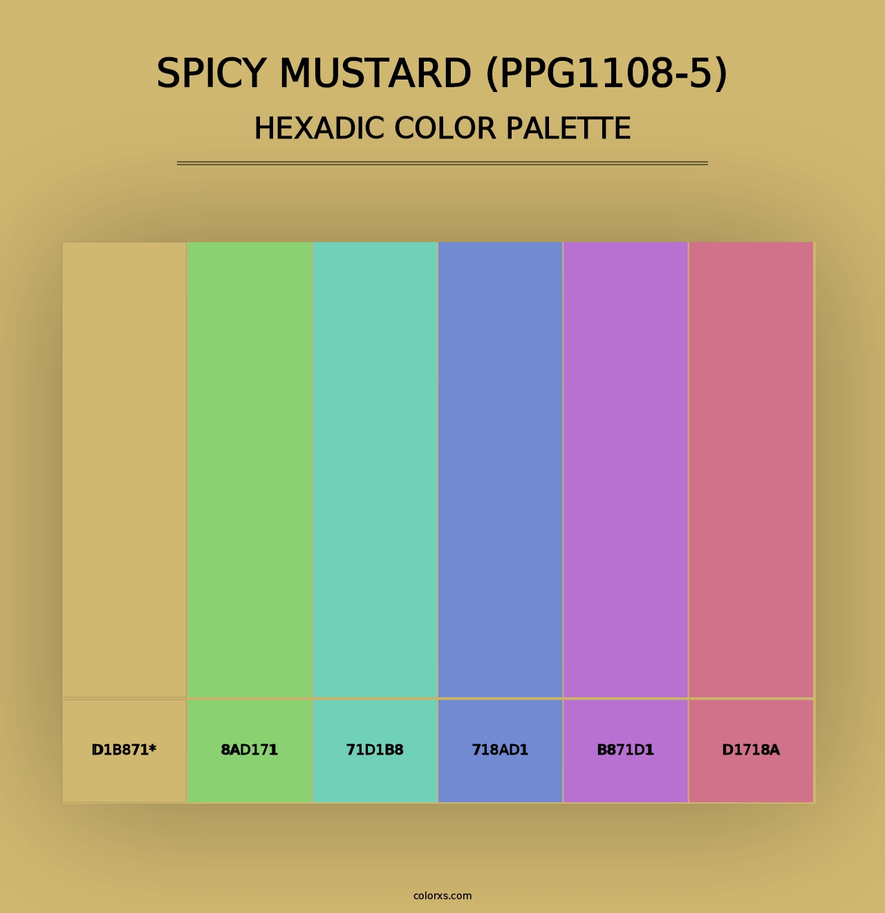 Spicy Mustard (PPG1108-5) - Hexadic Color Palette