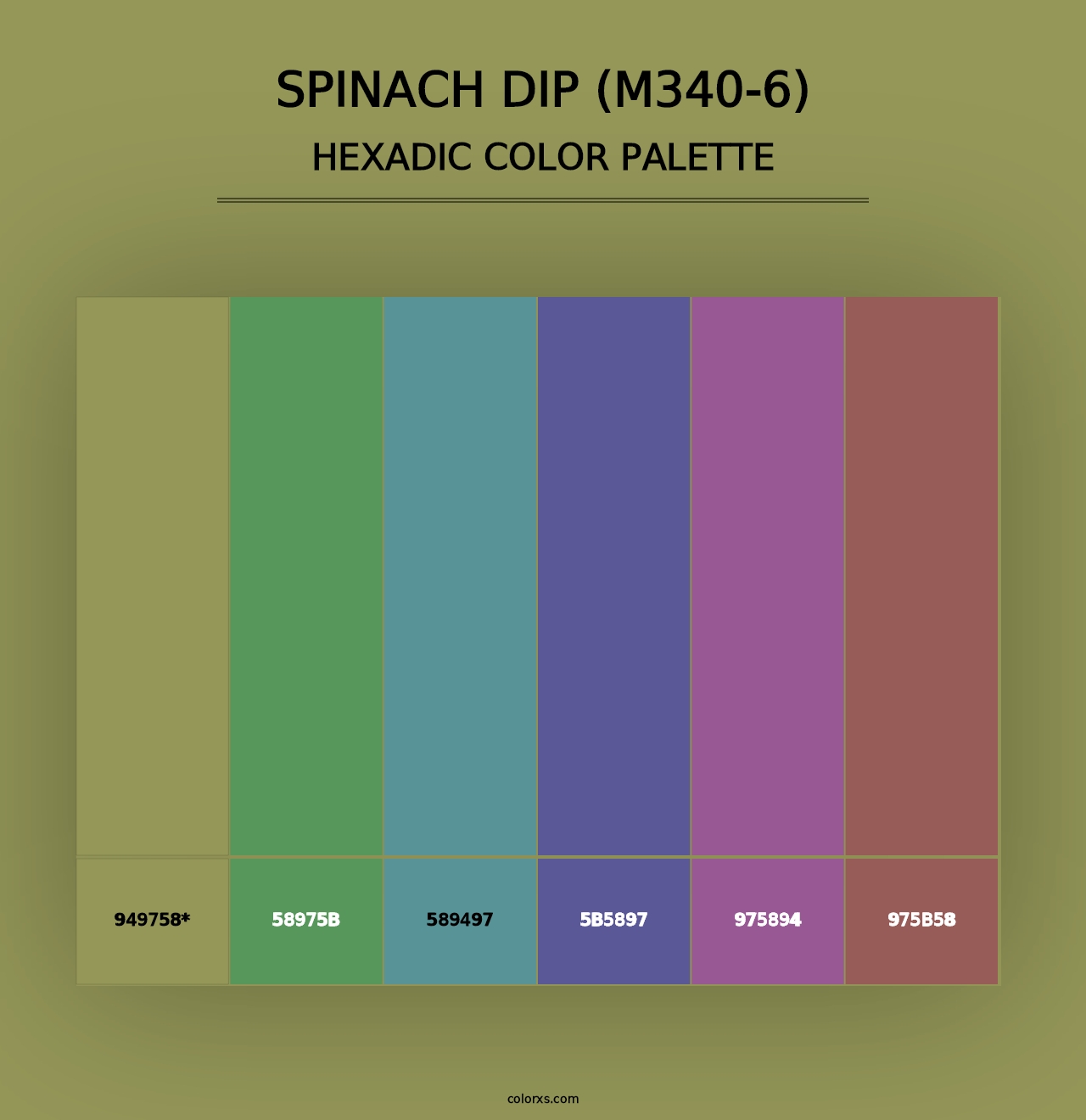 Spinach Dip (M340-6) - Hexadic Color Palette