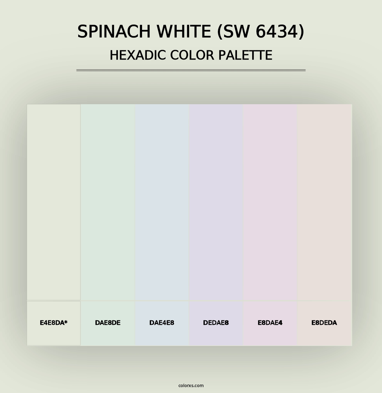 Spinach White (SW 6434) - Hexadic Color Palette