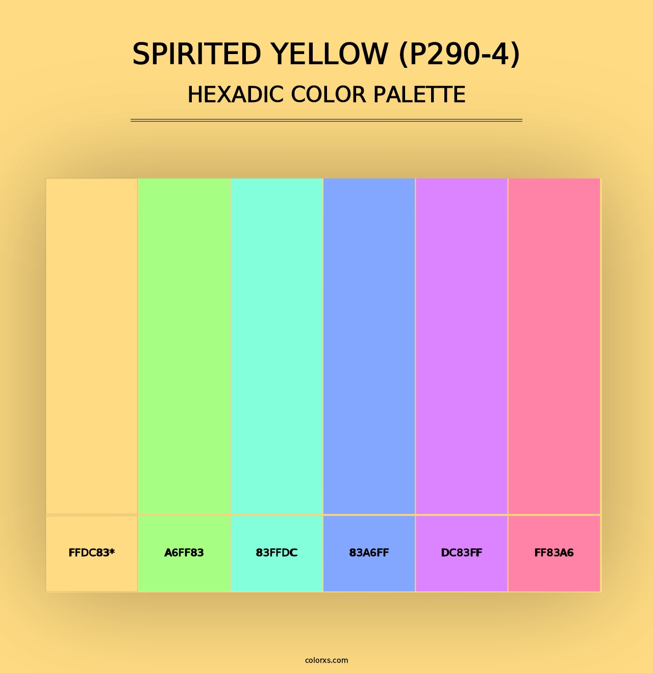 Spirited Yellow (P290-4) - Hexadic Color Palette